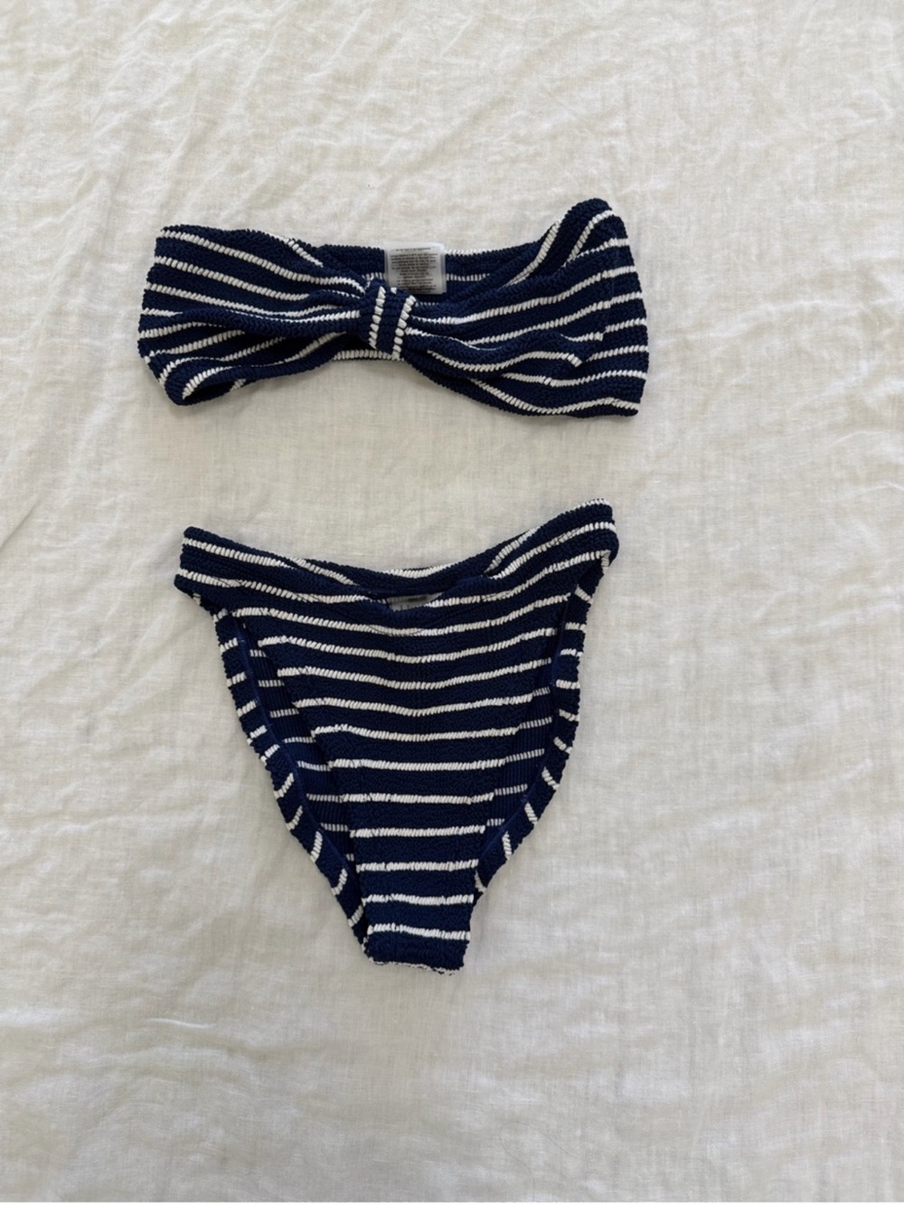 Hunza G striped two piece bikini